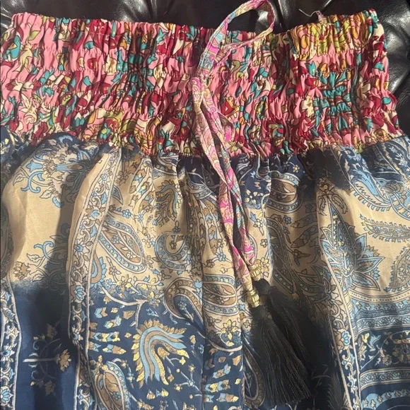 Bohemian Patchwork Maxi pants - Blue and multicolor - Picture 2 of 3